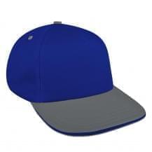 Royal Blue-Light Gray Brushed Leather Skate Hat