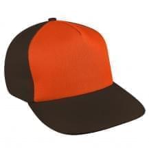 Orange-Black Canvas Leather Skate Hat