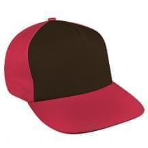 Black-Red Brushed Leather Skate Hat