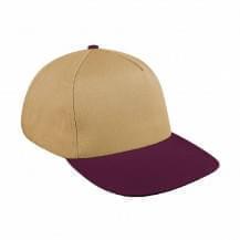 Khaki-Burgundy Twill Leather Skate Hat