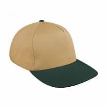 Khaki-Hunter Green Brushed Leather Skate Hat