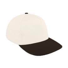 White-Black Canvas Leather Skate Hat