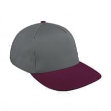 Light Gray-Burgundy Ripstop Snapback Skate Hat