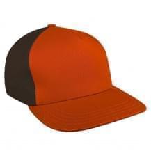 Blaze Orange-Black Twill Leather Skate Hat