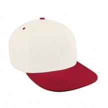 White-Red Wool Leather Trucker