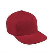 Red Twill Leather Trucker