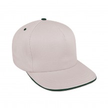 Putty-Hunter Green Accent Trim Hi 5 Chino Leather Baseball Cap