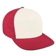 White-Red Canvas Leather Trucker