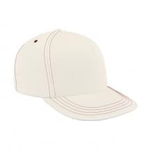 White-Red Canvas Leather Trucker