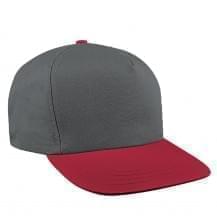 Light Gray-Red Ripstop Leather Trucker