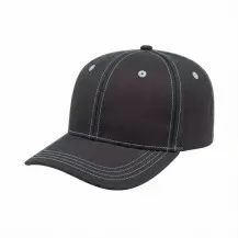 6BCSPE90 Dark Gray-White 3q USA-made 6S Dark Gray-White Chino baseball cap, 3q view, manufactured in Newark NJ