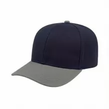 USA-made 6S Navy-Light Gray Chino baseball cap, 3q view, manufactured in Newark NJ