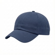 USA-made 6U Slate Chino baseball cap, 3q view, manufactured in Newark NJ