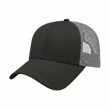 USA-made 6L Black-Light Gray Chino baseball cap, 3q view, manufactured in Newark NJ