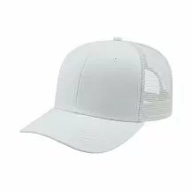 USA-made 6S White Chino baseball cap, 3q view, manufactured in Newark NJ