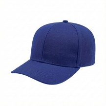 USA-made 6S Royal Blue Cotton Duck baseball cap, 3q view, manufactured in Newark NJ