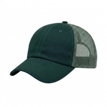 USA-made 6U Hunter Green Polycotton Twill baseball cap, 3q view, manufactured in Newark NJ