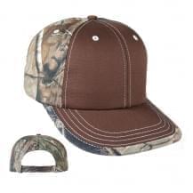 Brown/White Real Tree Rolled Visor