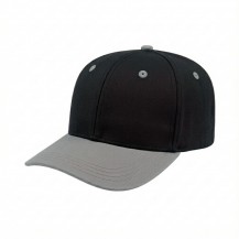 USA-made 6S Black-Light Gray Cotton Spandex baseball cap, 3q view, manufactured in Newark NJ
