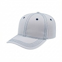 USA-made 6S White-Navy Cotton Spandex baseball cap, 3q view, manufactured in Newark NJ