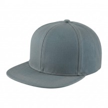 USA-made 6H Light Gray Polycotton Twill baseball cap, 3q view, manufactured in Newark NJ