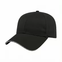 USA-made 6L Black-Light Gray Polycotton Twill baseball cap, 3q view, manufactured in Newark NJ