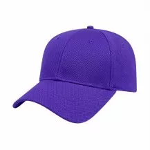 USA-made 6L Purple Diamond Pro baseball cap, 3q view, manufactured in Newark NJ