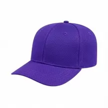 USA-made 6S Purple Diamond Pro baseball cap, 3q view, manufactured in Newark NJ