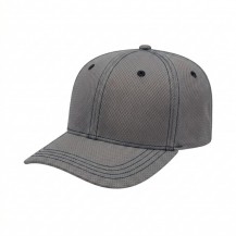 USA-made 6S Light Gray-Navy Diamond Pro baseball cap, 3q view, manufactured in Newark NJ