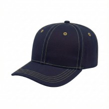 USA-made 6S Navy-Khaki Domestic Twill baseball cap, 3q view, manufactured in Newark NJ