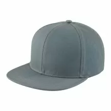 USA-made 6H Light Gray Organic Twill baseball cap, 3q view, manufactured in Newark NJ