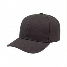 USA-made 6S Dark Gray Organic Twill baseball cap, 3q view, manufactured in Newark NJ
