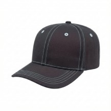 USA-made 6S Dark Gray-White Organic Twill baseball cap, 3q view, manufactured in Newark NJ