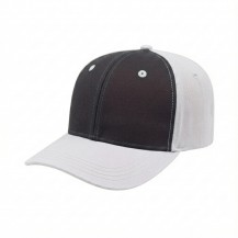 USA-made 6S Dark Gray-White Organic Twill baseball cap, 3q view, manufactured in Newark NJ