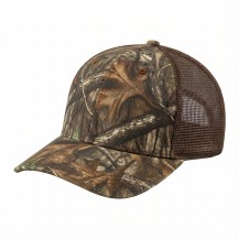 Brown Solid Flat Brim Rtree/Mesh Snapback Baseball Cap