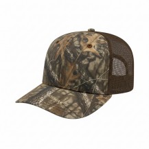 Brown Solid Prostyle Rtree/Mesh Snapback Baseball Cap