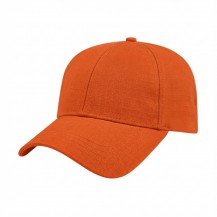 USA-made 6L Orange Ripstop baseball cap, 3q view, manufactured in Newark NJ