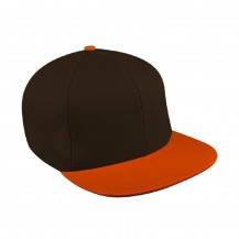 Black-Blaze Orange 2 Tone Flat Brim Twill Slider Baseball Cap