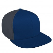 Navy-Dark Gray Split Flat Brim Chino Snapback Baseball Cap