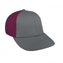 Light Gray-Burgundy Split Lowstyle Organic Velcro Baseball Cap