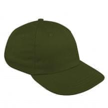 Olive Green Twill Leather Dad Cap