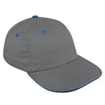 Light Gray-Navy Ripstop Leather Dad Cap