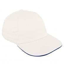 White-Royal Blue Twill Leather Dad Cap