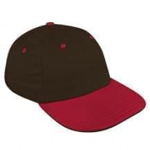 Black-Red Brushed Leather Dad Cap