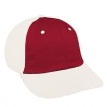 Red-White Brushed Leather Dad Cap