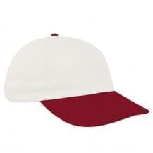 White-Red Ripstop Leather Dad Cap