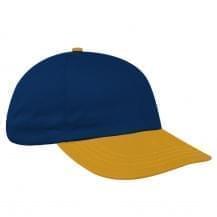 Navy-Athletic Gold Pro Knit Leather Dad Cap