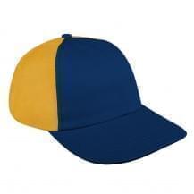 Navy-Athletic Gold Brushed Leather Dad Cap