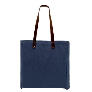 Leather Handle Zip Top Cotton Twill Gusset