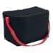 USA Made Nylon Poly 6 Pack Coolers, Black-Red, 100960-AO2